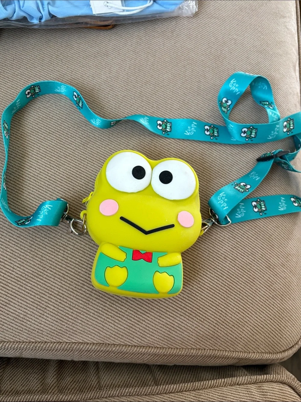 Keroppi-Inspired Kids Frog Crossbody Bag – Yellow/Teal